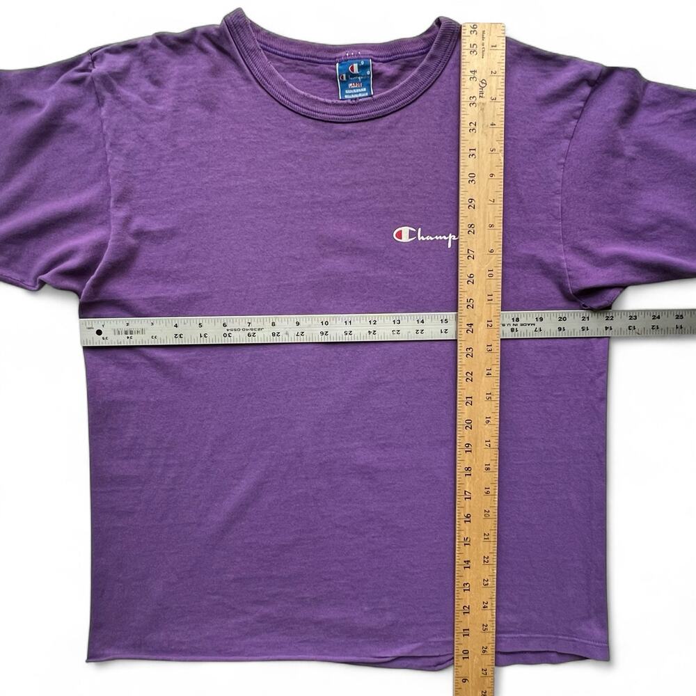 Vintage Champion USA Made Spellout Purple Script T Shirt Single Stitch Tee 80s - Picture 16 of 16
